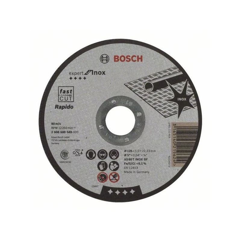 Griešanas disks Bosch. 125 x 1 x 22.23 mm